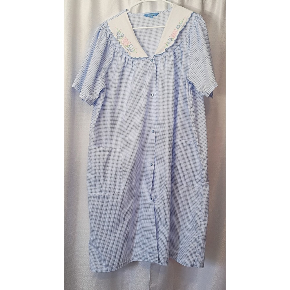 Women's Dream Rest‎ Blue Loungewear Sz 2X Nightgown Lightweight Cottagecore
